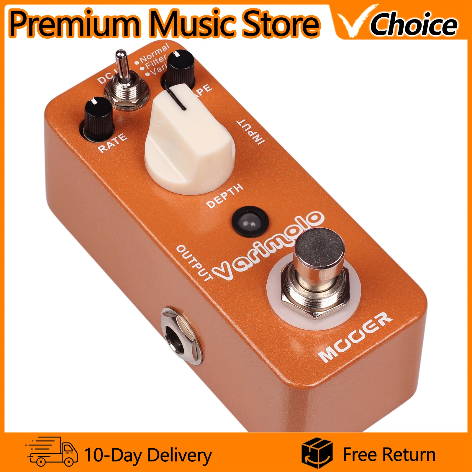 MOOER Guitar Pedal Varimolo Digital Tremolo Effects With Three Different Tremolo Modes Normal Filter Variable True Bypass Pedal