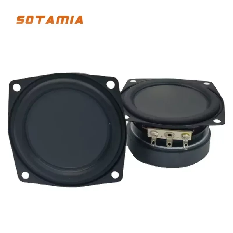 SOTAMIA 2Pcs 2.5 Inch Portable Audio Speaker 4 Ohm 15W Rubber Edge Waterproof Outdoor Loudspeaker DIY Music Bluetooth Speaker