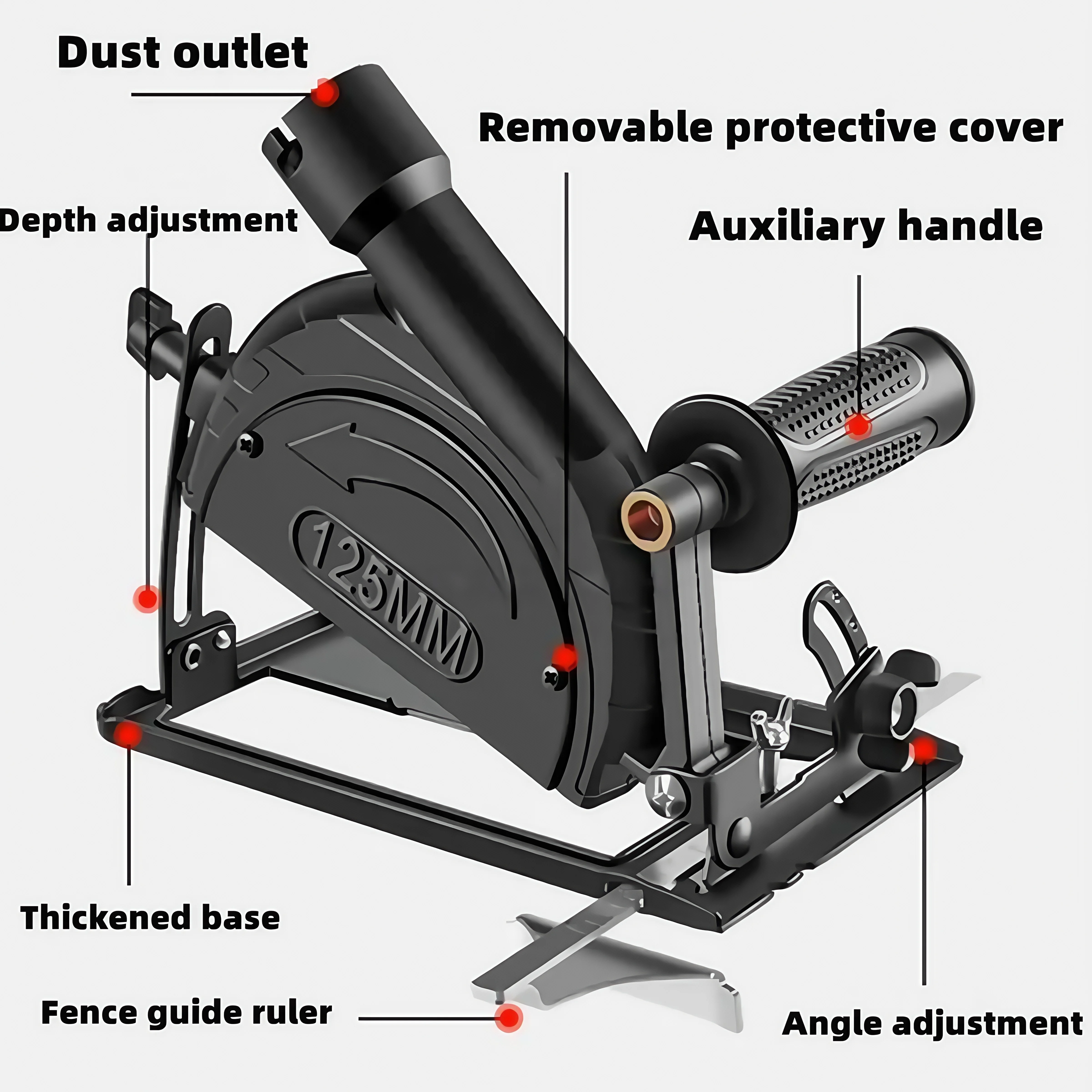 حامل طاحونة الزاوية 45 °   ملحقات طاحونة زاوية قابلة للتعديل، قطع وحز آمن، متعددة الوظائف غير قابلة للانزلاق، مريحة