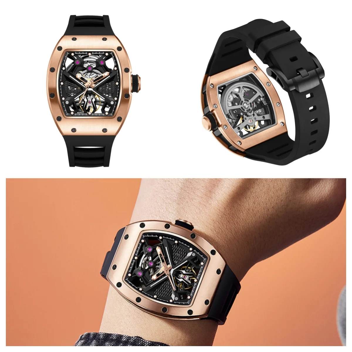 

2025 New Mechanical Watch Men Top Brand Luxury Mens Watches Business Waterproof Sports Wristwatch Montre Homme