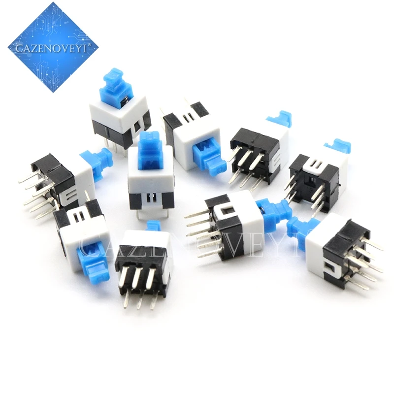 20pcs/lot 7X7mm 7*7mm 7*7 6Pin Push Tactile Switch Self lock /Off button Latching switch Wholesale Electronic In Stock