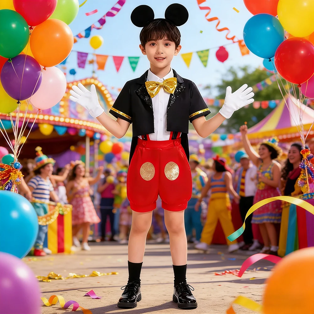Kids Cosplay Costumes Halloween Christmas Stage Performance Costume Children\'s Birthday Formal Set Backpack Set 1-8 Years Old