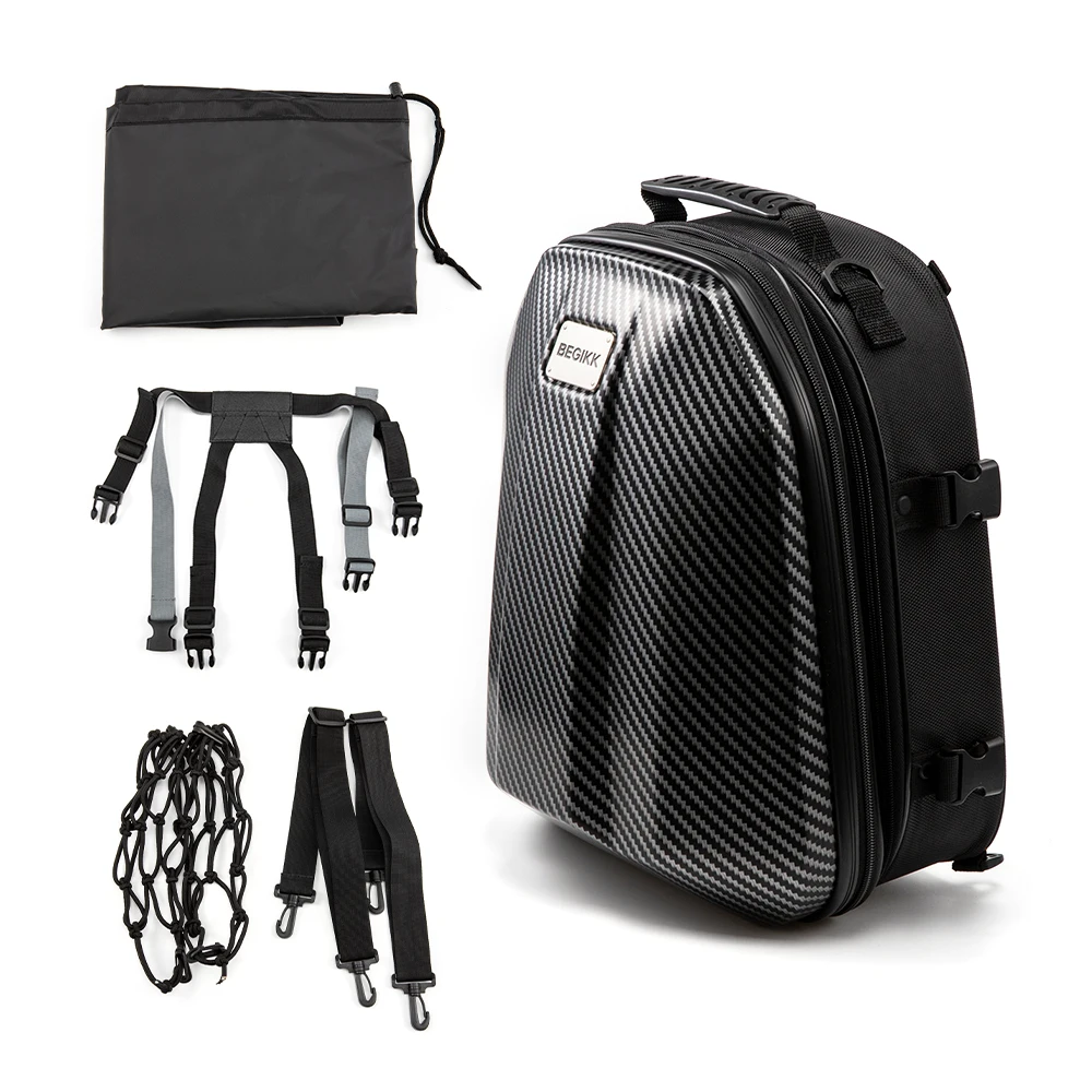 Motorcycle Hard-shell Multi-functional Rear Tail Bag Shoulder Bag For Motorcycle Riders Waterproof Anti-theft Helmet Bag