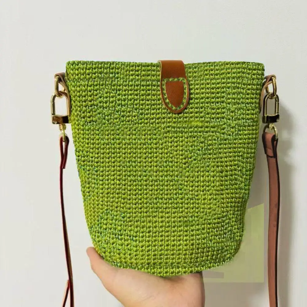 6 pezzi di borse in pelle PU fatte a mano lavorate a maglia accessori borsa tracolla inferiore set di borse in tessuto hardware per borse all'uncinetto fai da te