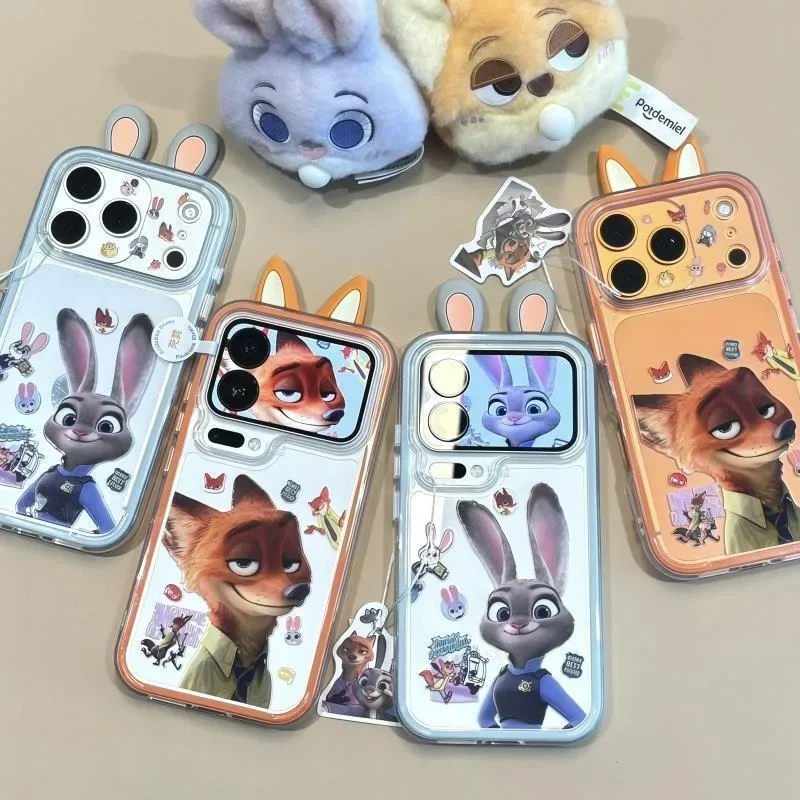 حافظة هاتف محمول Zootopia Judy Nick لطيفة ومظهر جيد ونمط جديد هدية متخصصة Kawaii متوفرة لهدية الزوجين الكرتونية لهاتف IPhone