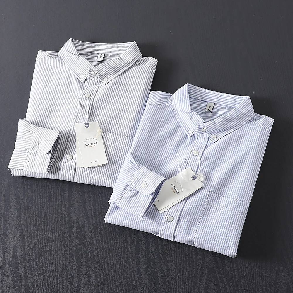 

Приятная для кожи дышащая мужская повседневная одежда Long Sve в полоску в американском стиле для колледжа, осенняя модная подставка для молодежи