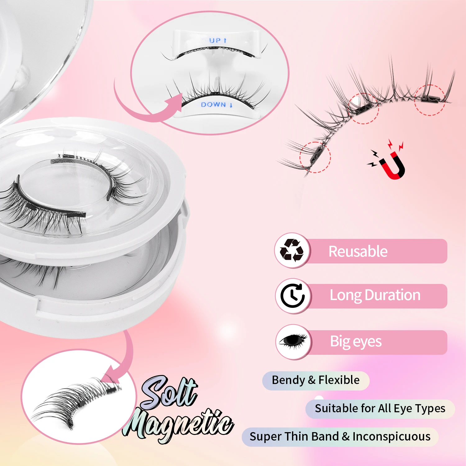 2 Çift Manyetik Kirpik Seti, K - Eyelash Extension Glue For Sensitive Eyes incelemesi ve fiyatı