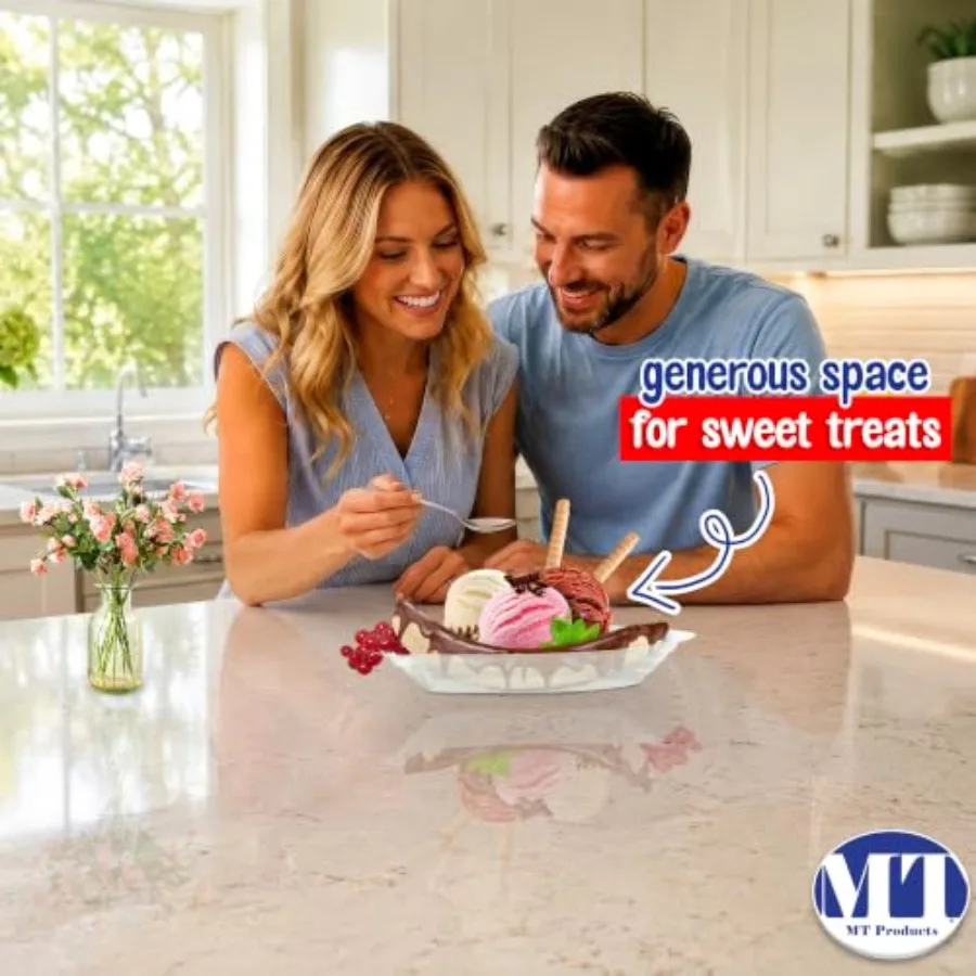 Clear Plastic Disposable Banana Split Boats 12 oz. - Ice Cream Sundae Bowls Pack of - Made in the USA view 4