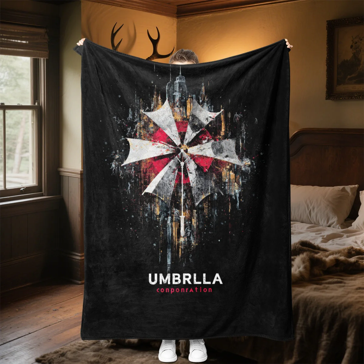 1pc, Comfortable And Beautiful Post Apocalyptic Bio Umbrella Logo Printed Blanket, Suitable for Various Occasions, Creating Your