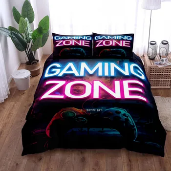 Gaming Zone Art Bettbezug-Set, King-Size-Bett, Queen-Size-Bett, Doppelbett, Doppelbett, Einzelbett, Bettwäsche-Set