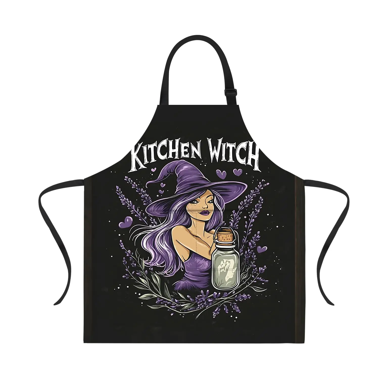 

Halloween Kitchen Witch Apron for Women Men with Pockets Adjustable Kitchen Chef Aprons for Cooking Apron