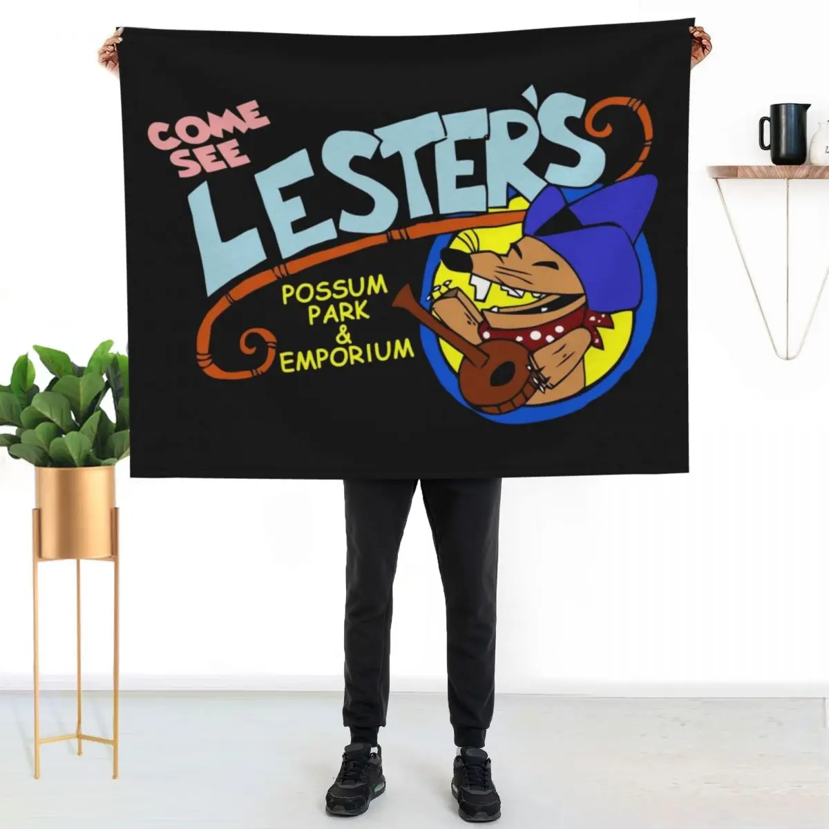 Men's Lester's Possum Park Popular Throw Blanket Spring Fall Cozy Throw Blanket for Couch