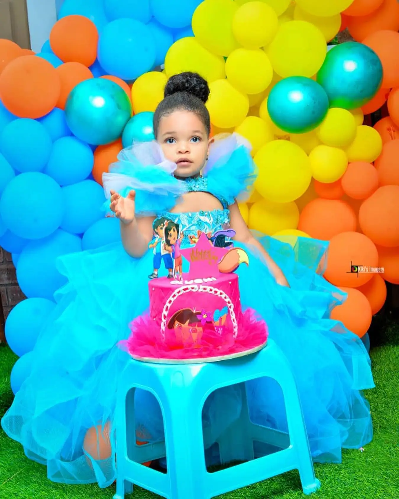 Azul princesa vestidos da menina de flor vestido de baile tule babados personalizado menina natal pageant aniversário batismo vestido