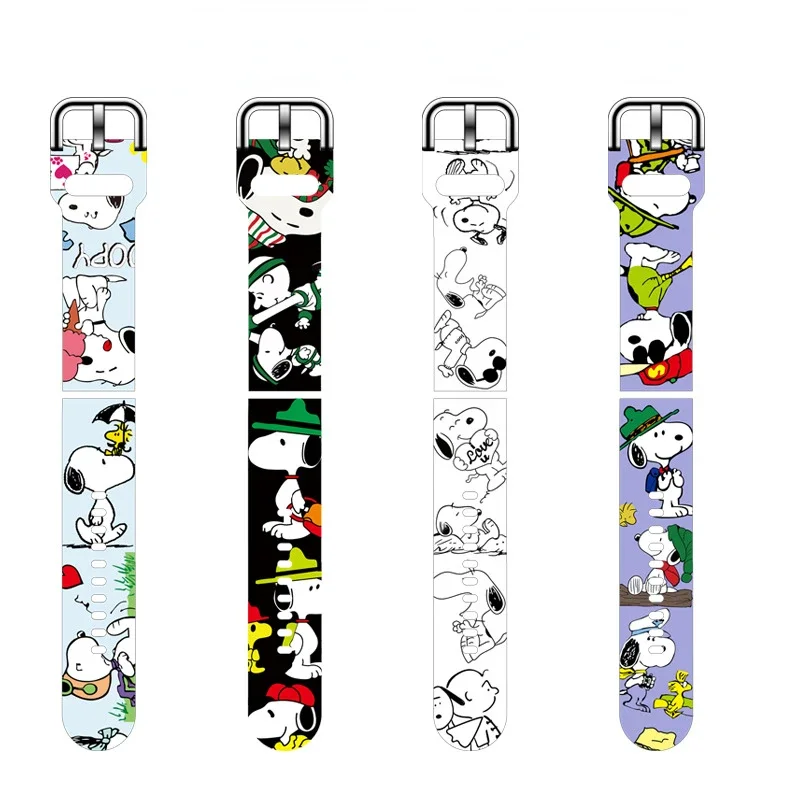 Snoopy Cartoon 20mm 22mm Strap for Samsung Galaxy Watch 4 3 Classic 5 Pro Active 2/Gear S3 Bracelet Huawei Watch GT 2 3 Strap