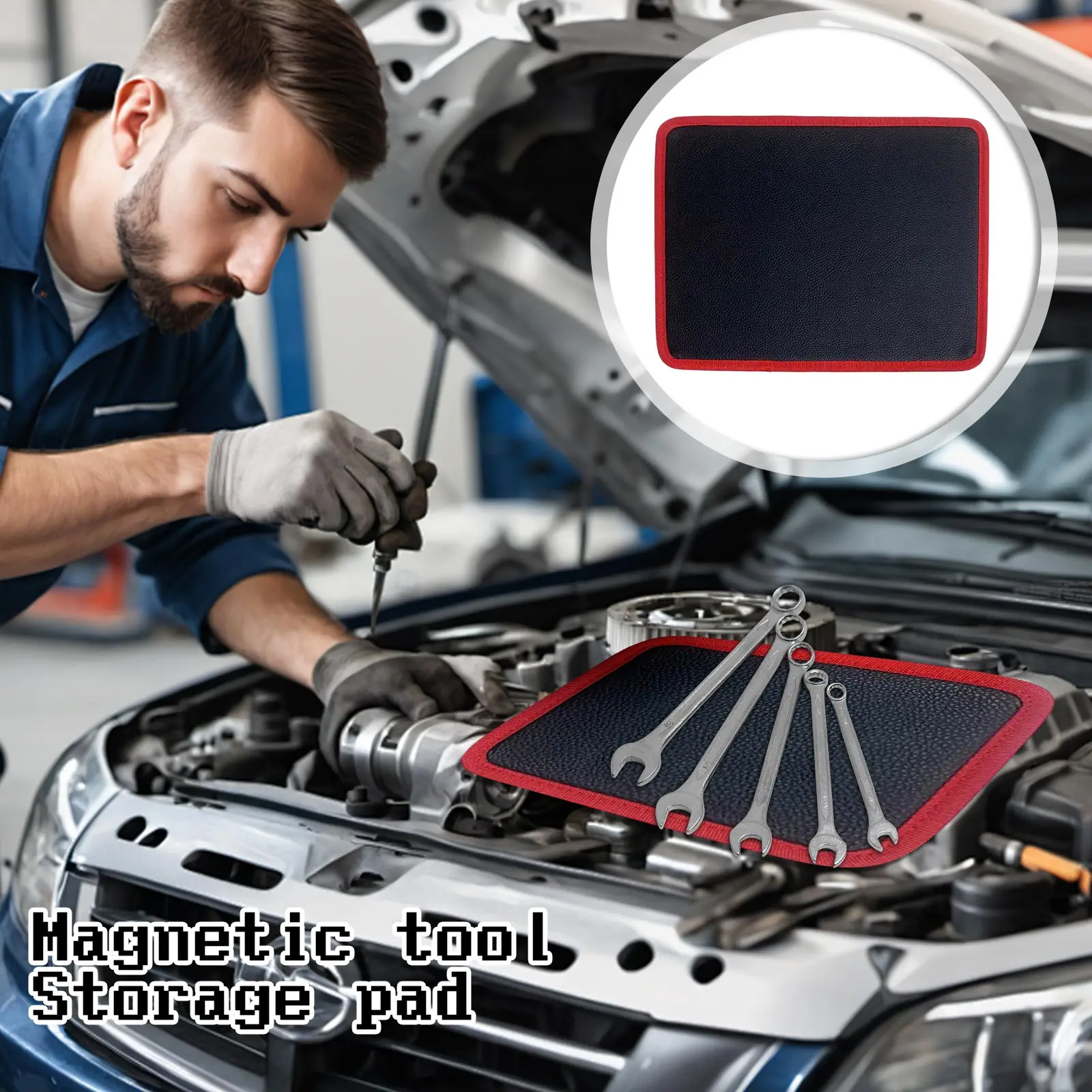 Flexible Magnetic Tool Holder Mat For Bolt Screw Wrenches Collapsible Magnetic Tool Tray And Telescoping Magnetic Pickup Tool