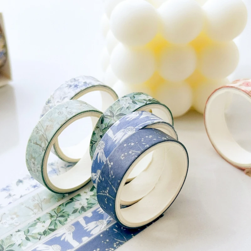 5 لفات/مجموعة جماليات الأزهار شريط لاصق مزخرف زهرة اشي الشريط DIY سكرابوكينغ المواد بطاقة لاصقة القرطاسية