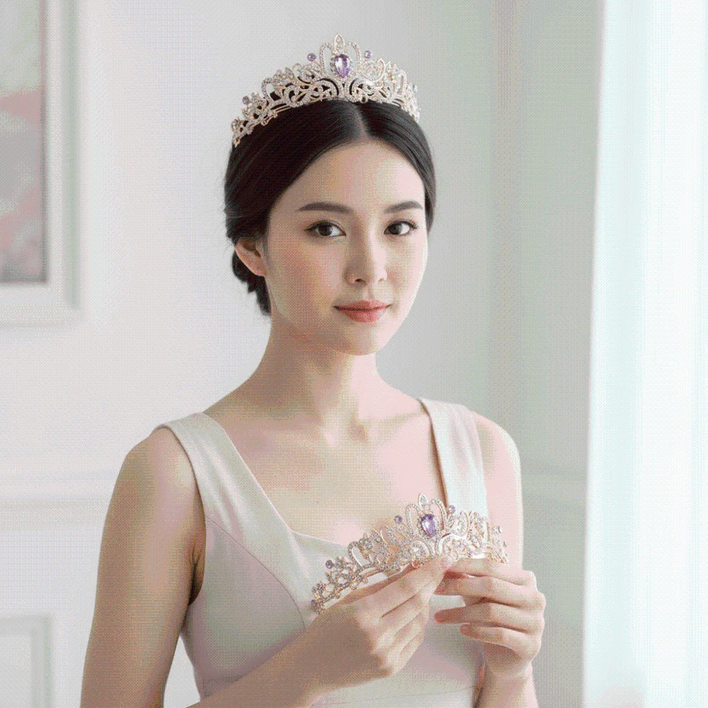 Temperament Vintage Baroque Crown Golden Elegant Ancient Greece Tiara Headwear Shiny Queen Tiara Crown Clothing Accessories