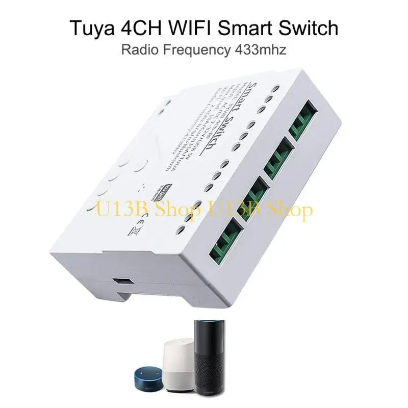 U13B Tuya 4-канальный переключатель Faceplate 433mhz для Alexa Googles Home