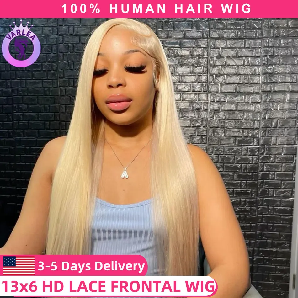 613 13x6 Lace Front Wig Human Hair Straight 13x4 Blonde HD Lace Frontal Wig Pre Plucked 180% Density Straight 613 Human Hair Wig