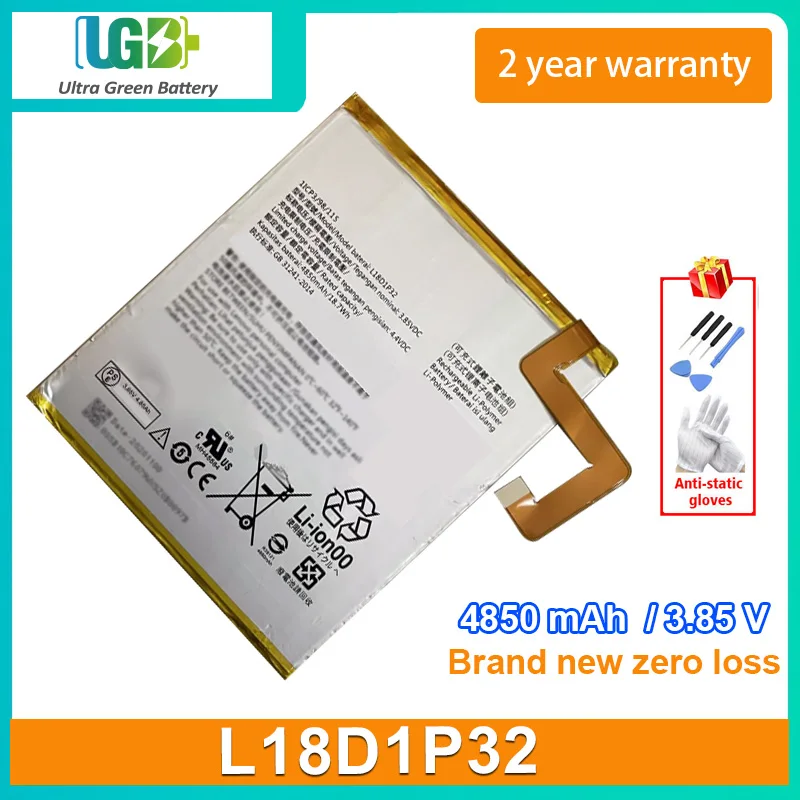 

UGB Новый аккумулятор для планшета LENOVO M10 TB-X605L/F X605M X505X/L/F L18D1P32 1ICP3/98/115 Аккумулятор для планшета 4850 мАч 3,85 В Вт/ч