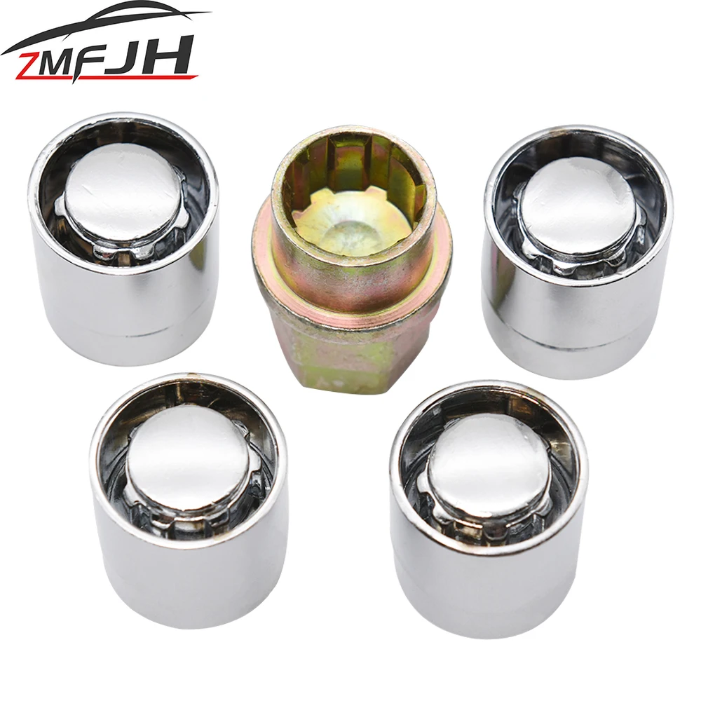 For Toyota For Honda For Acura US M12x1.5 Car Anti Theft Steel Wheel Lock Lug Nuts Tyre Chrome Locking Nuts 4+1 Set