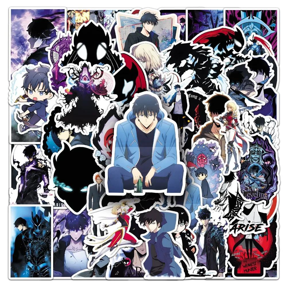 【セール中】50 個アニメーションソロレベルリング漫画落書きステッカースーツケース文房具ラップトップコンピュータギター携帯電話デコレーションデカール