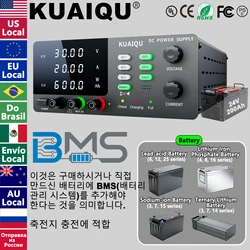 KUAIQU DC Power Supply Adjustable, 0V~60V 0A~30A Regulated Lab Power Supply For Storage Battery Charging, Extend battery life