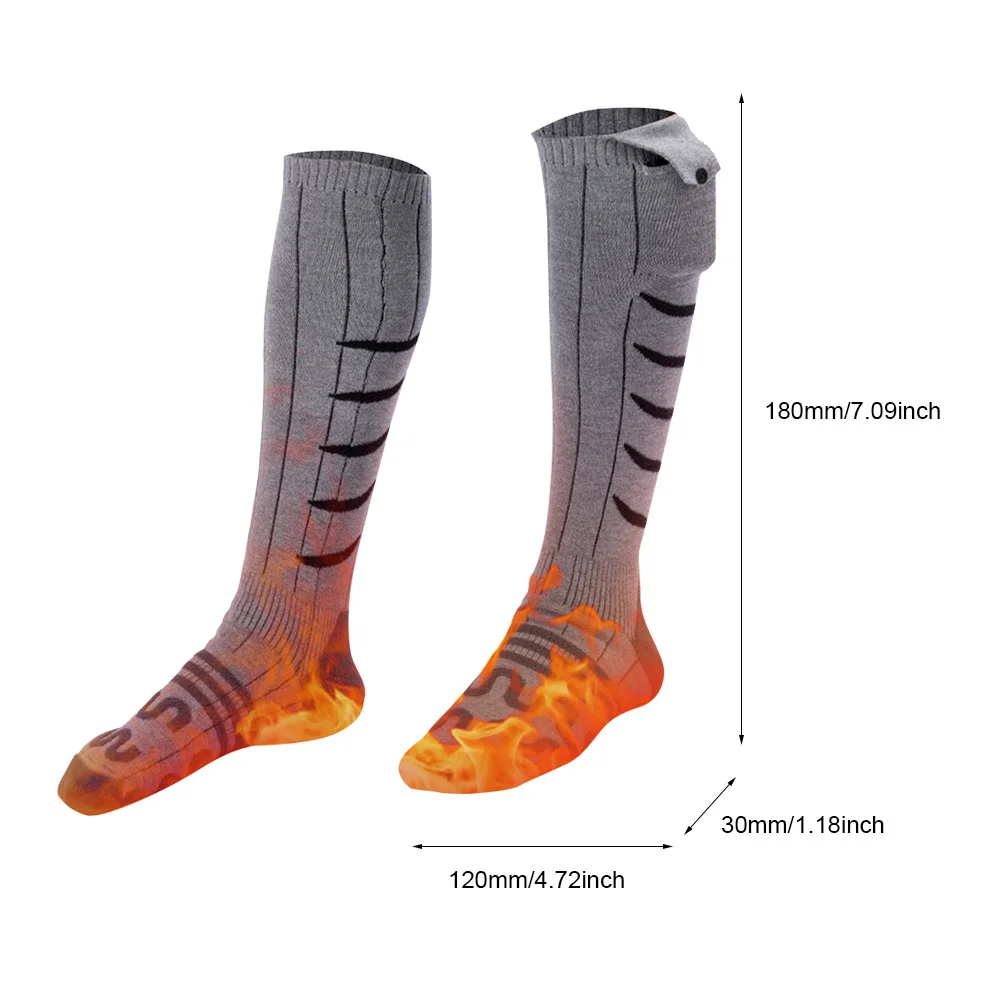 Electric Heating Socks Cold-Proof Skiing Sock Fast Heating Winter Warm Thermal Socks Washable for Cycling Camping Skating