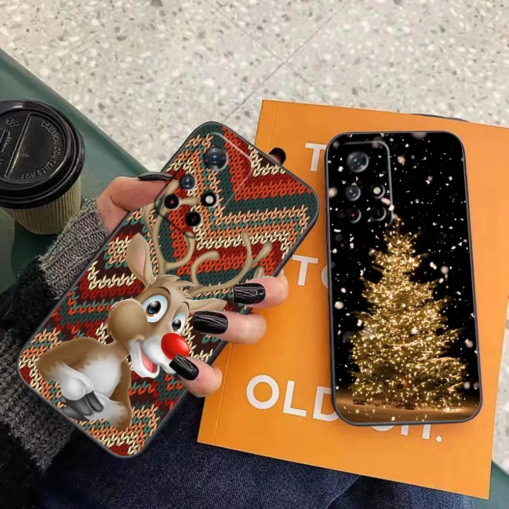 

Phone Case For Redmi Note 13 12 11 10 9T 9S 9 8 7 6 Pro 5G 4G Soft Silicone Case Funda Coque Shell Capa Santa Elk Christmas Tree