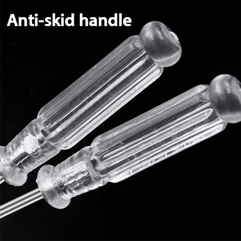 Slotted Screwdriver with Clear Plastic Handle Cross-head Screwdriver 3.0mm Screwdriver Carbon Steel