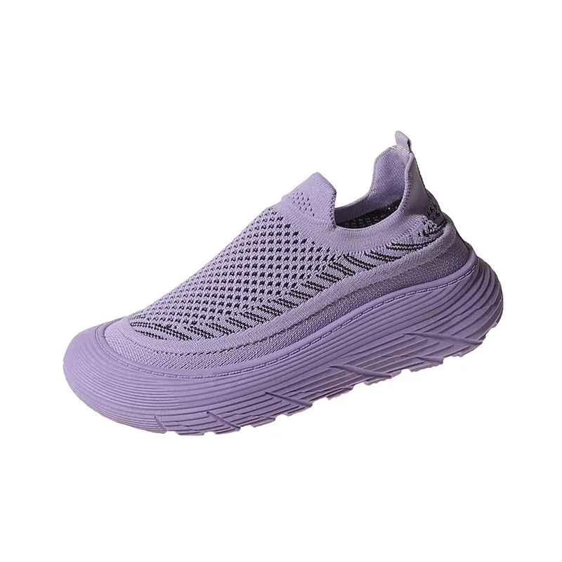 

Women Knit Platform Sneakers Summer Mesh Breathable Athletic Lightw Running Sports Shoes Handmade Slip On Shoes Tenis De Mujer