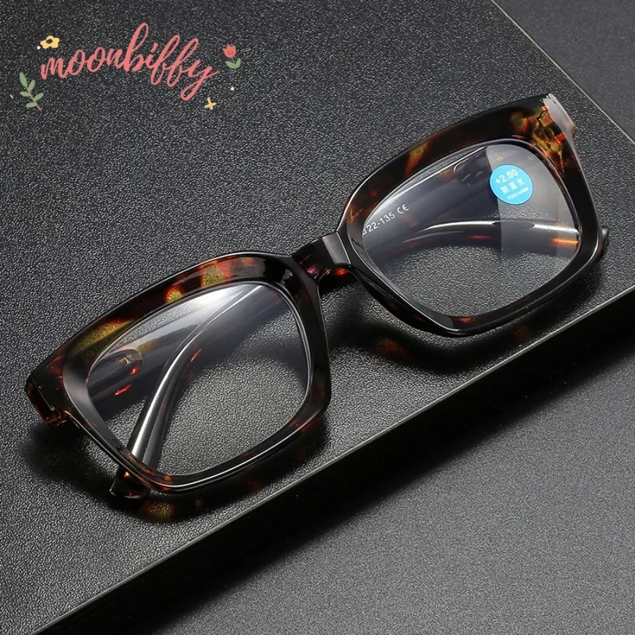 New Women Fashion Reading Glasses Large Frame Anti Blue Light Trendy Eyewear Suitable Reading Books Retro Business Glasses Man