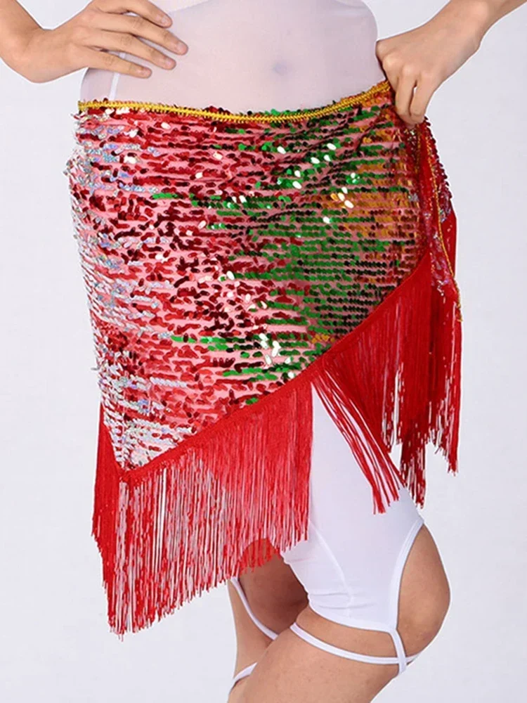 

Belly Dance Tassel Sequins Coins Waist Chain Hip Scarf Women Oriental Belly Dancing Belt Practice Costume