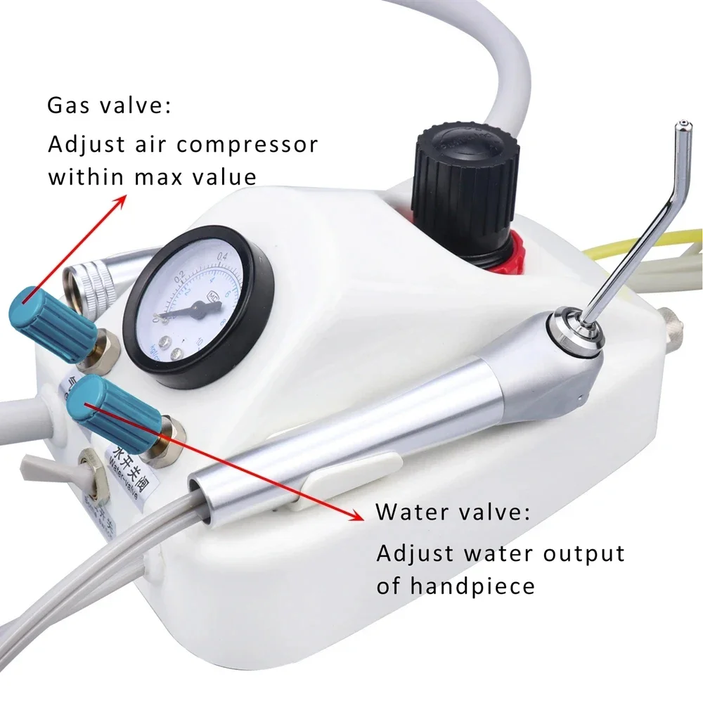 

Portable 3 Way Syringe 2/4 Holes Turbine Dental System Stainless Steel & Plastic Integration, Comprehensive Dental Materials