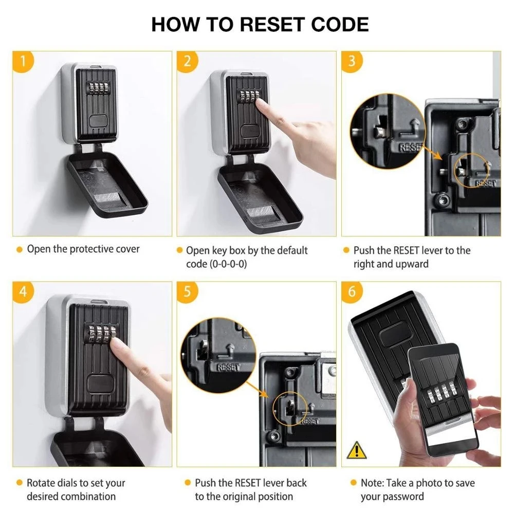 ที่แขวนติดฝาผนังปลอดภัยกล่องมินิ Keybox ล็อคกุญแจที่มี4กันน้ำสำหรับกลางแจ้ง