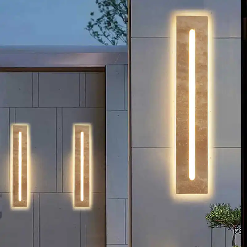 Wabi-sabi Outdoor Waterproof Wall Lamp For Garden Nordic Brief Stone Wall Sconce Lamp For Living Room Hone Deco Led Bulb