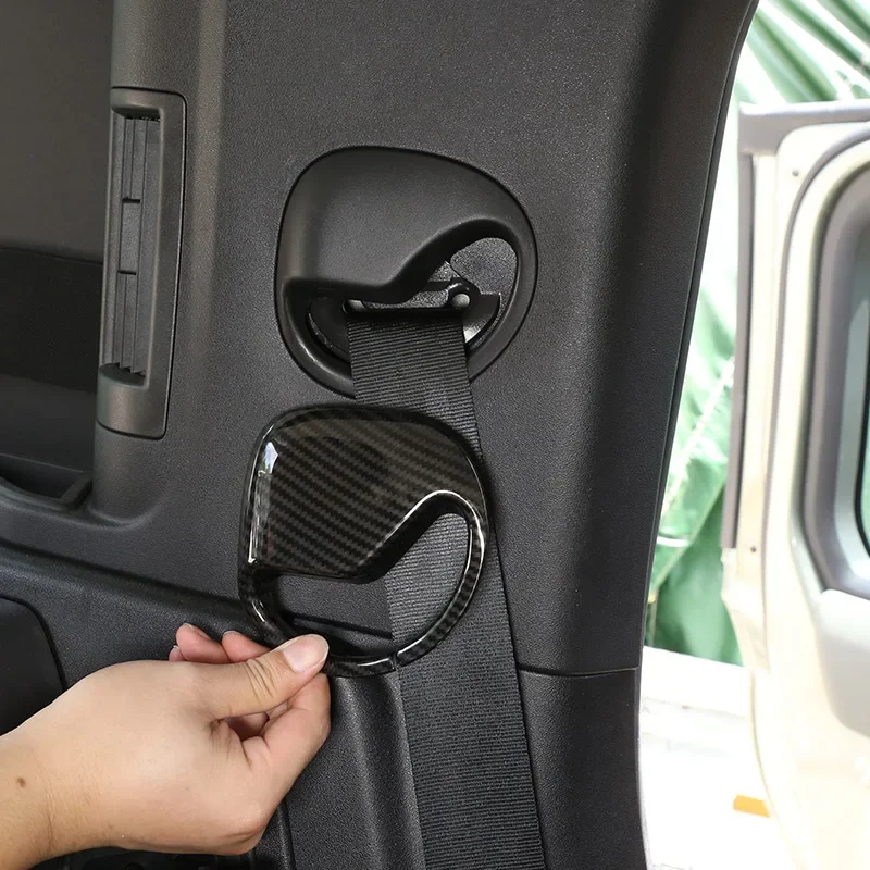 

For Land Rover Defender 90 110 130 20-24 ABS Carbon Fiber Car Front Row Seat Belt Decorative Cover Trim Interior Car Accessories