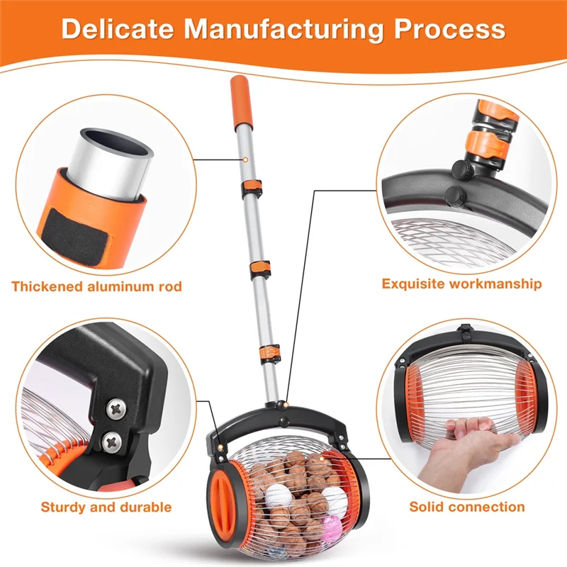 

CYCLI-Walnuts Picker Upper Roller-Nut Gatherer,Multifunctional Nuts Picker Upper With Rolling Drum, Easy To Pick And Empty