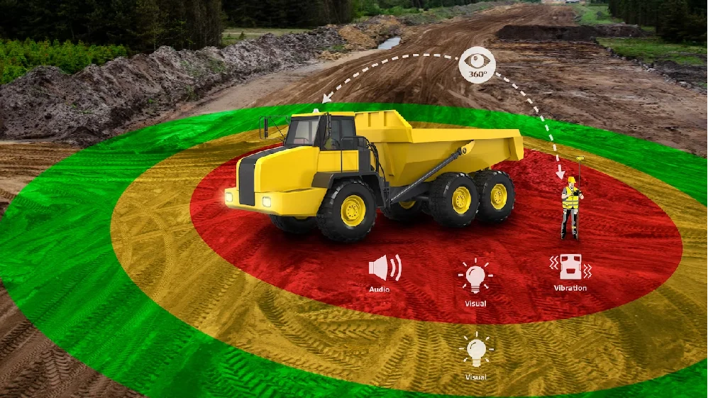 Picture 4: AI PWAS Proximity Warning Alert System Collision Avoidance System Worksite Safety Truck Forklift Radar And Camera Solution