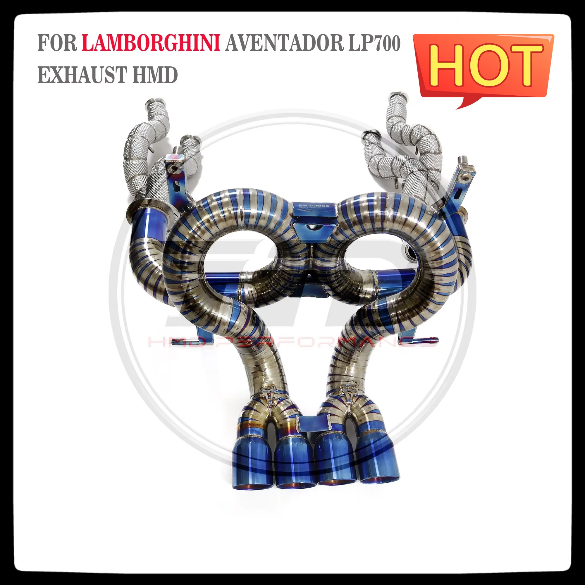 

HMD Titanium Alloy Exhaust pipe Downpipe For Lamborghini Aventador LP700 with valves Muffler Modification car