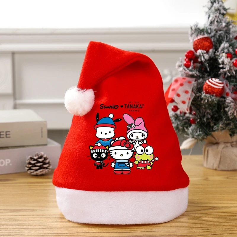 

Sanrio Christmas Hat Adult Children Role Playing Hat Home Party Decoration Red Plush Christmas Hat Children's Christmas Gift