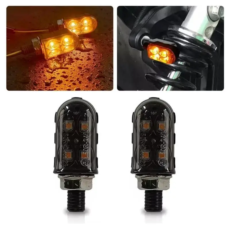 

31BC Motorcycle LED Turn Signals Flashers Indicators Light 4 Pack for Improved Riders Safety, Mountain Road Use