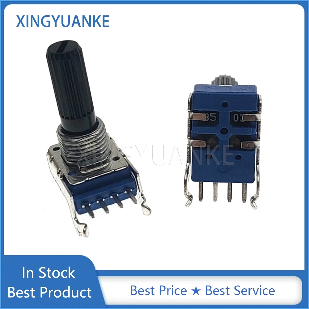 2Pcs RK11 Type Single Horizontal B50K With Midpoint Volume Power Amplifier Adjustment Potentiometer B503 4Pin Flower Shaft 20MM