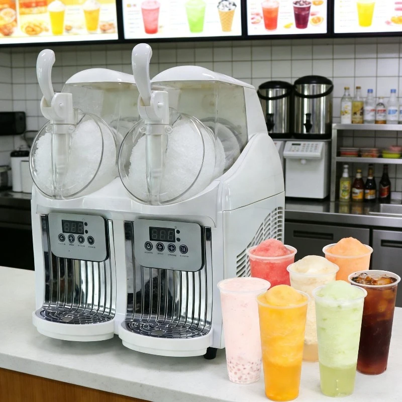1. Automatic Dual Cylinder Slushy Machine Commercial Ice Smoothie Juice Maker For Beverage Stall Store Use