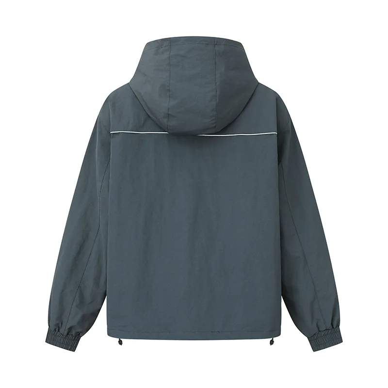 MWJLPWQ Men's Summer Breathable Hooded Sunscreen Jacket Protection Outdoor Contrast Color Spliced Loose Casual Tops Chic 17252