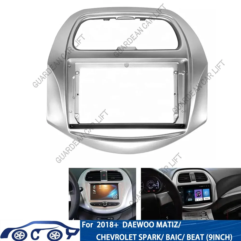 Fascia de Radio de coche Android de 9 pulgadas para 2018 + DAEWOO MATIZ/ CHEVROLET SPARK/ BAIC/ BEAT reproductor estéreo 2Din unidad principal Panel marco de tablero