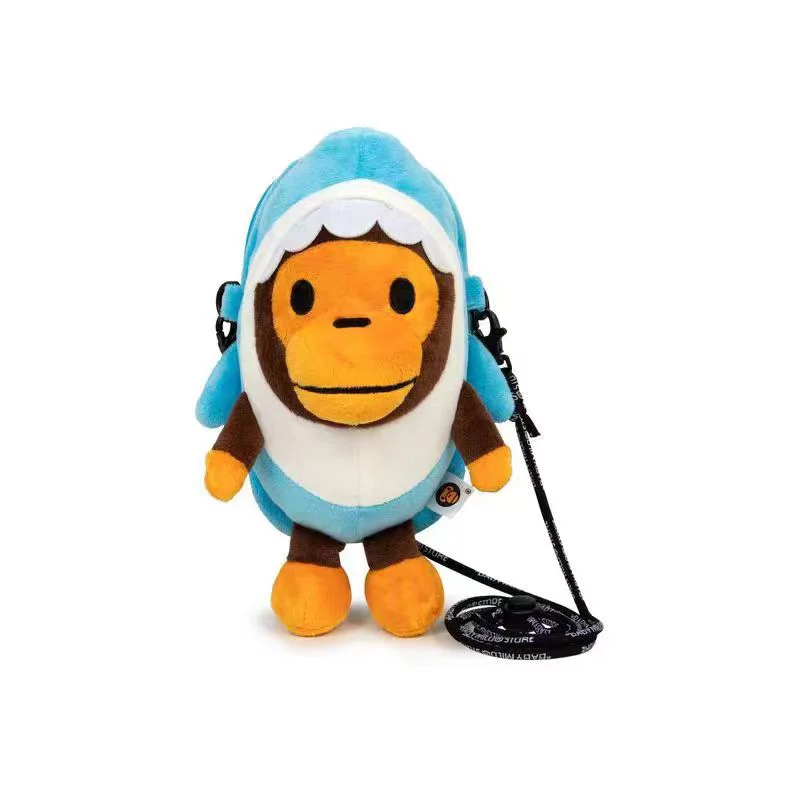 2024 Hot New Monkey Mobile Phone Bag Babymilo Phone Bag Shoulder Bag Shark Monkey Monkey Plush Doll Shoulder Bag Children\'s Gift