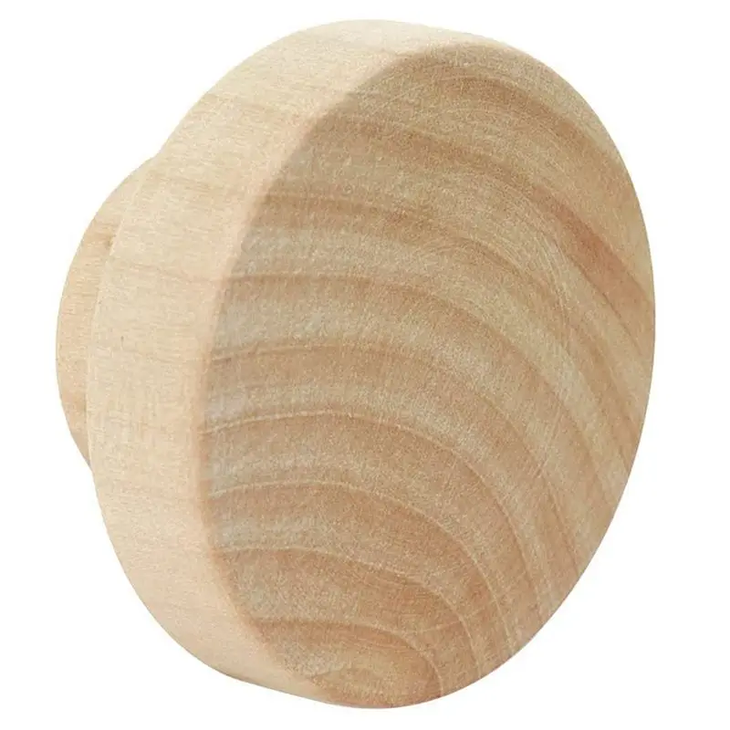 60Pcs Round Unfinished Wood Drawer Knobs 35Mm Dia Wood Furniture Cabinet Dresser Pulls