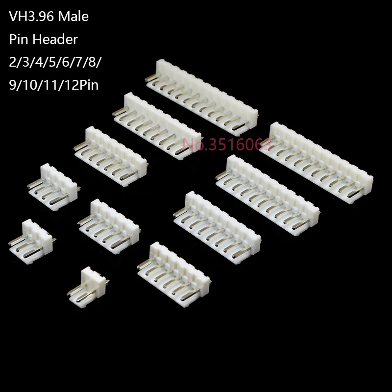 20pcs VH3.96 VH connector 3.96MM PITCH MALE pin header 2P/3P/4P/5P/6P/7P/8P/9P/10P/11P/12P Straight needle FOR PCB 3.96