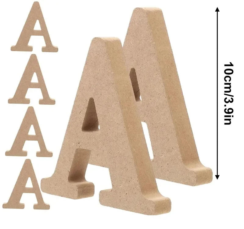 10cm A-Z Wood Wooden Letters Alphabet Wedding Birthday Party Diy Home Decor Personalised Name Design Freestanding Wood Alphabets